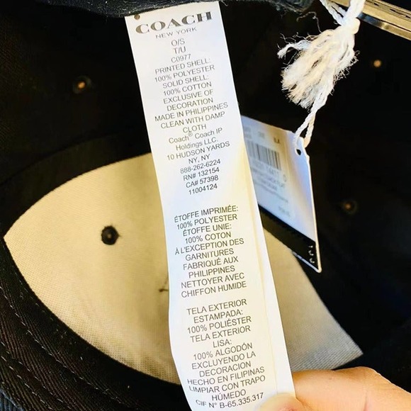 Coach C0977 Airbrush Flat Brim Hat In Black - Picture 7 of 9